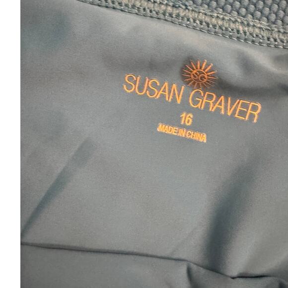 Susan Graver Size 16 Dark Teal 2-Piece Tankini Swim Set - Picture 3 of 5